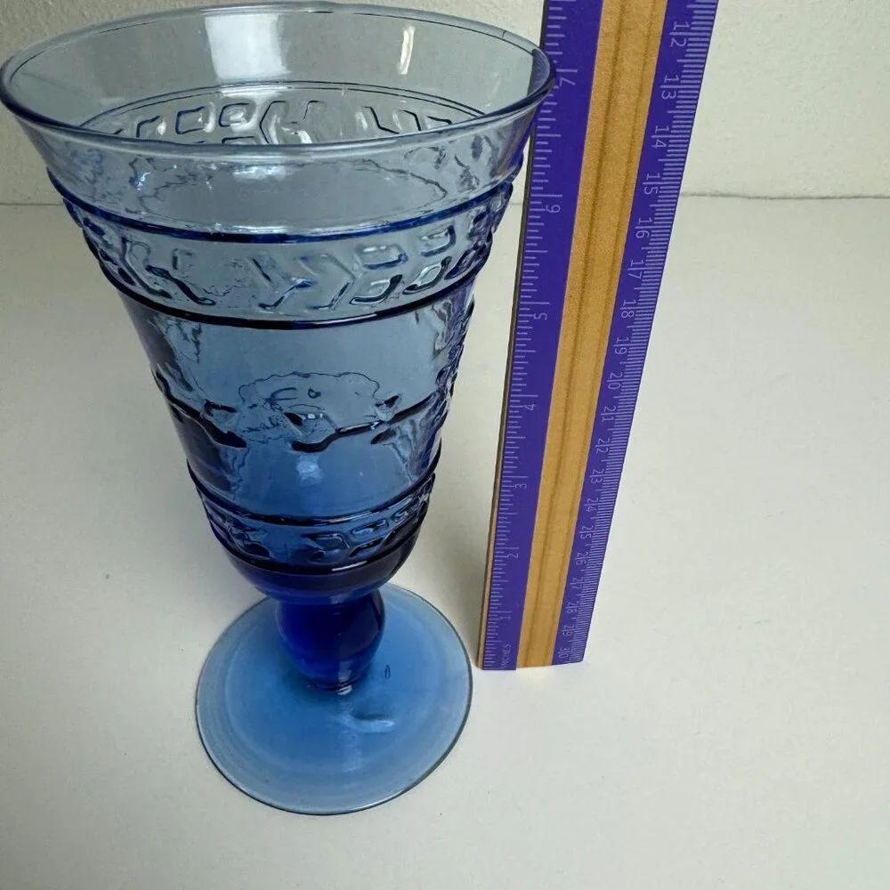 Vintage Blue Wine Glass Goblet